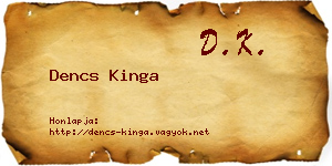 Dencs Kinga névjegykártya